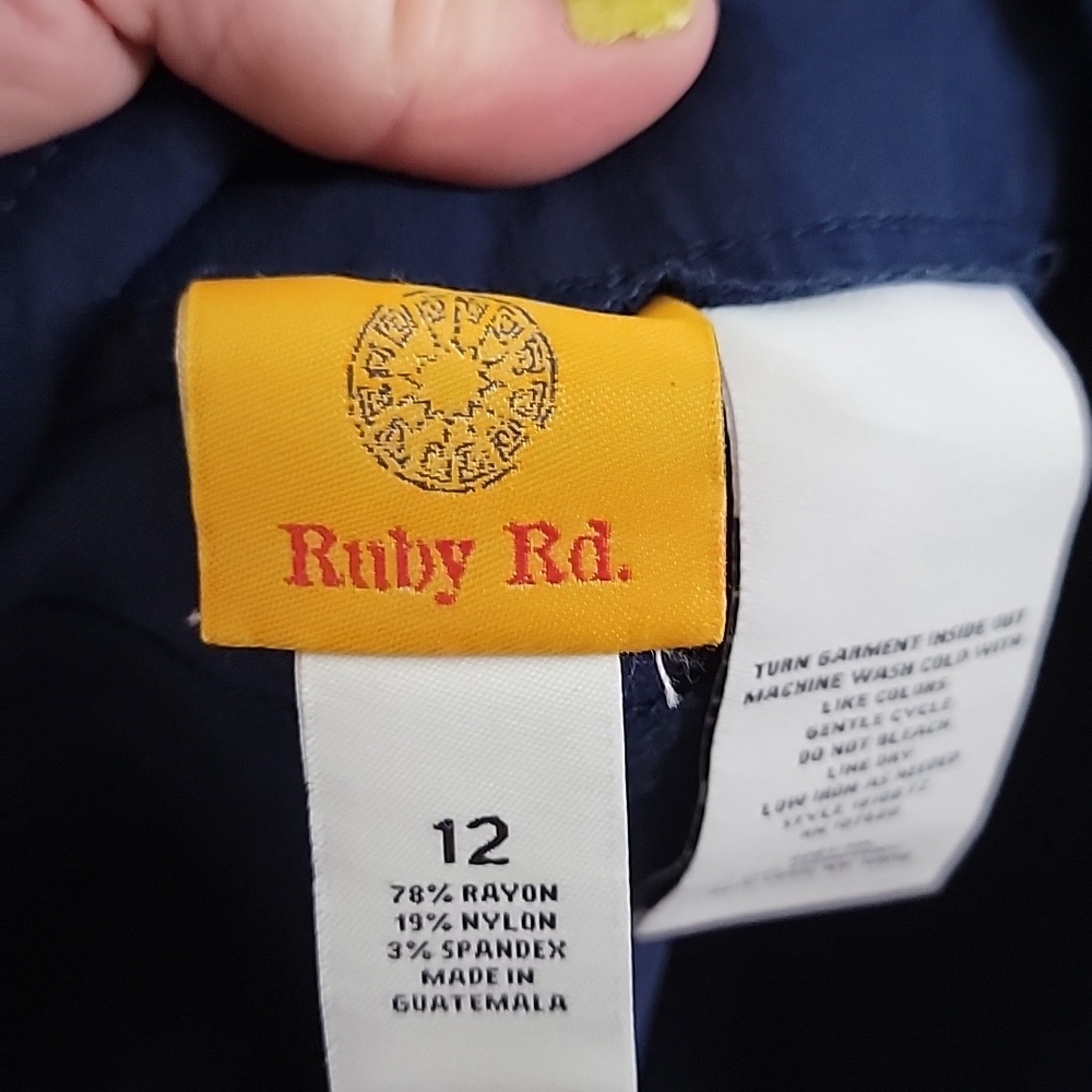Ruby Rd. Navy Straight-Leg Pants - Picture 3 of 6